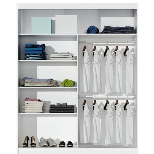 London 1.5m Wotan Oak Sliding Wardrobe Interior