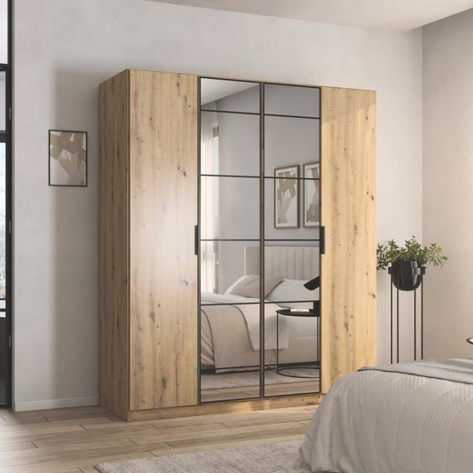 Acero Artisan Oak 4 Door Wardrobe