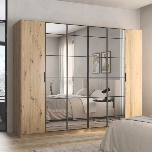 Acero Artisan Oak 6 Door Wardrobe