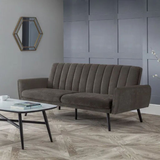 Afina Grey Velvet Two Seater Sofa Bed
