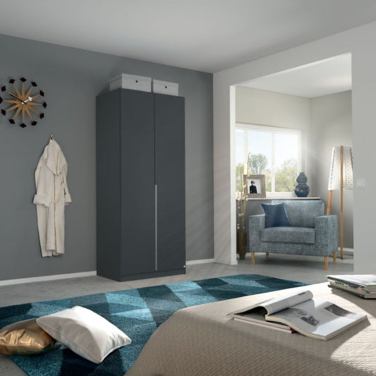 Alabama Metallic Grey 2 Door Wardrobe