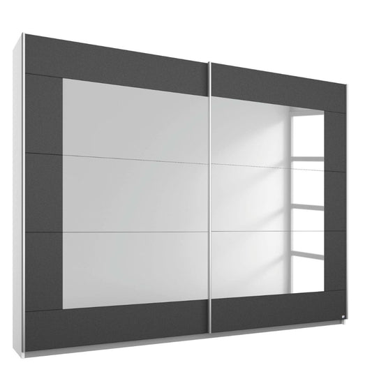 Alegro 2-door wardrobe with grey sliding wardrobe doors