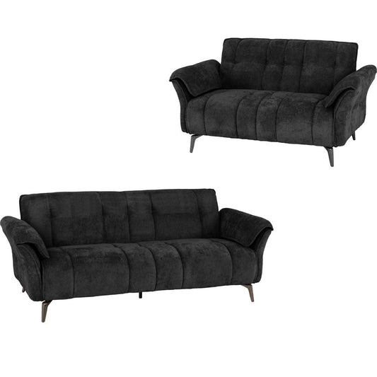 Amalfi Black 3+2 Sofa Set