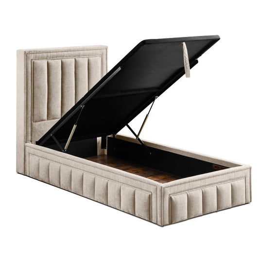 Amelia Beige 4ft 6in (Standard Double) Storage Bedframe by Honey B