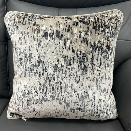 Black and Taupe Abstract Cushion