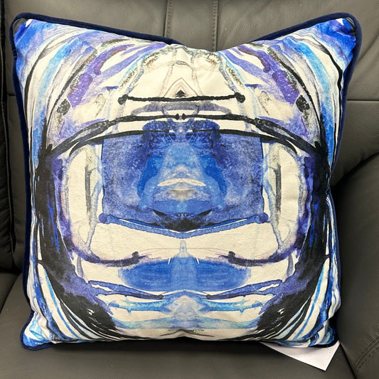 Midnight Blue Patterned Cushion