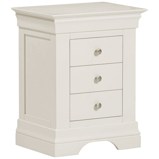 Bordeaux Ivory 3 Drawer Bedside Angle