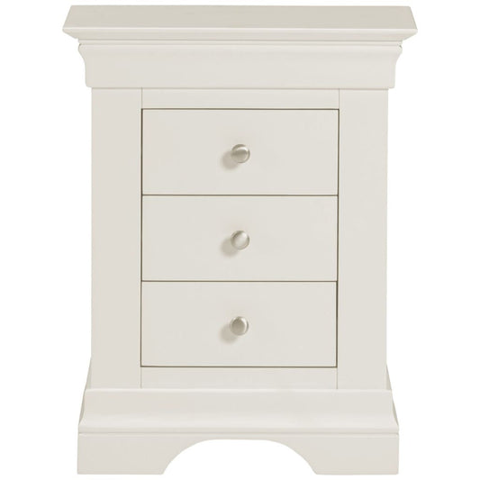 Bordeaux Ivory 3 Drawer Bedside Front