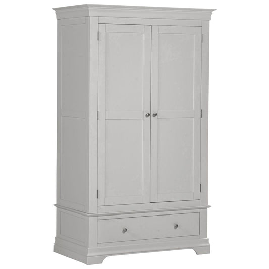Bordeaux Pebble Grey 2 Door Wardrobe Angle