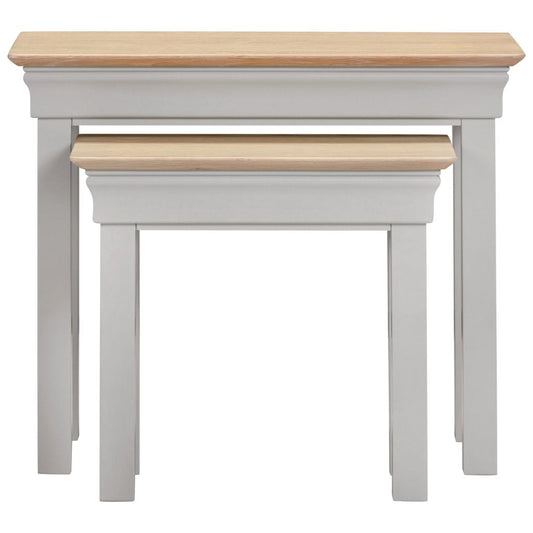 Bordeaux Pebble Grey Nest of 2 Tables Front