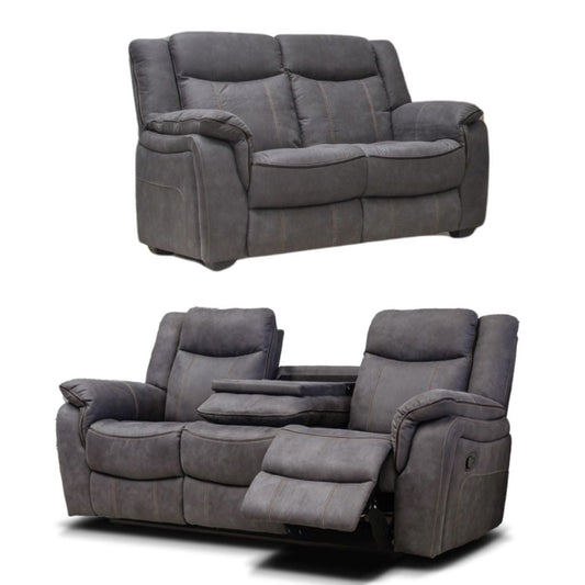 Brooklyn Charcoal 3 w/Console + 2 Sofa Set