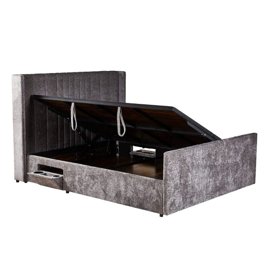 Clara Grey Ottoman Bed
