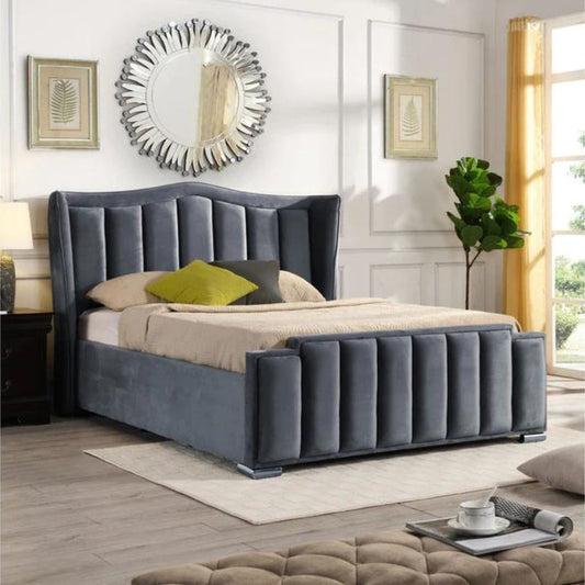 clare bed with under storage in grey