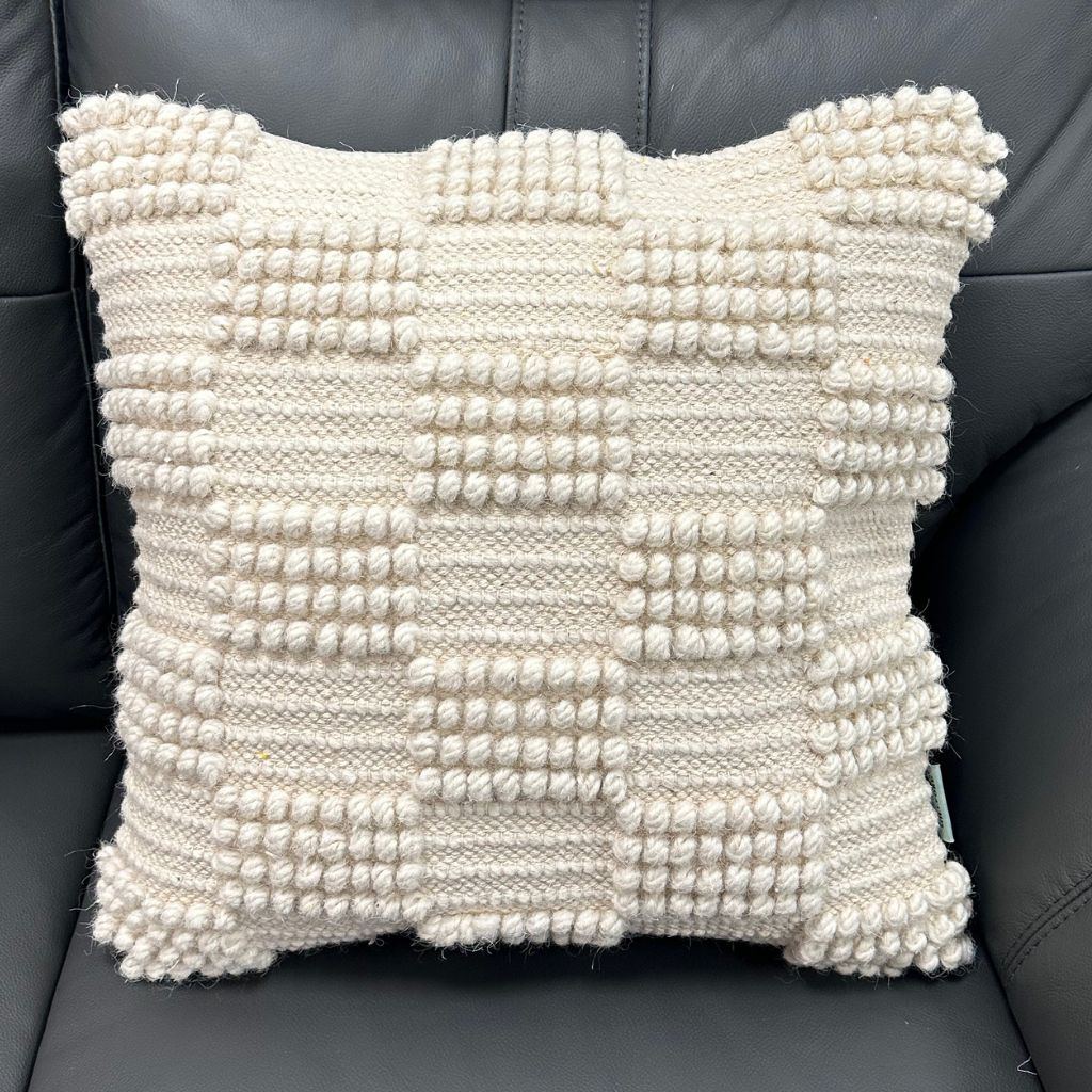 Cream Textured Cushion