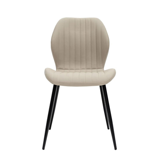 Dalmine Stone Faux Leather Dining Chair Front