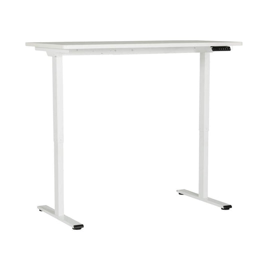 White adjustable desk on a white background