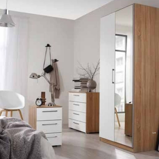 Ellesse Alpine White & Sonoma Oak Hinged Wardrobe Range by Rauch