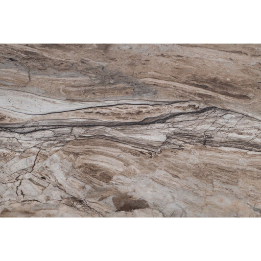 Marble-like stone surface with brown and beige colors