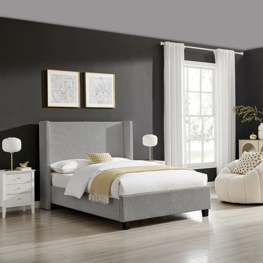 Gemini Grey Cord Fabric Bedframe