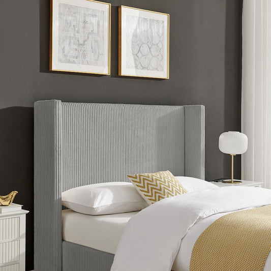 Gemini Grey Cord Fabric Bedframe Headboard