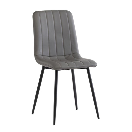 Box of 4 Grey PU Dining Chairs