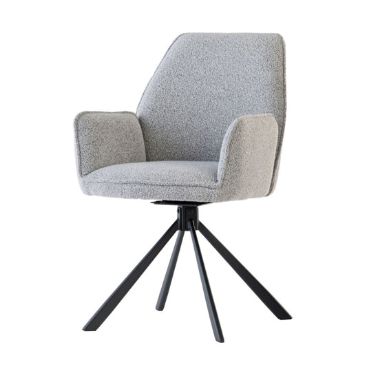 Haber Grey Fabric Swivel Dining Chair