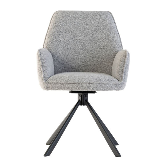 Haber Grey Fabric Swivel Dining Chair Front