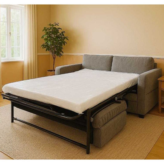 grey fabric pull out sofa bed with foam mattress