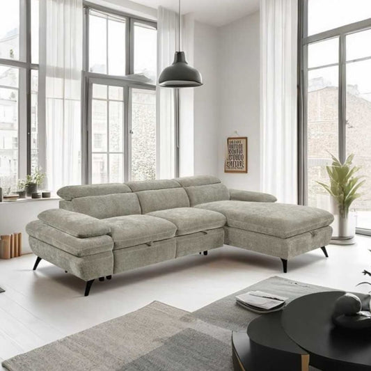 Hannah Cream Corner Sofa Bed