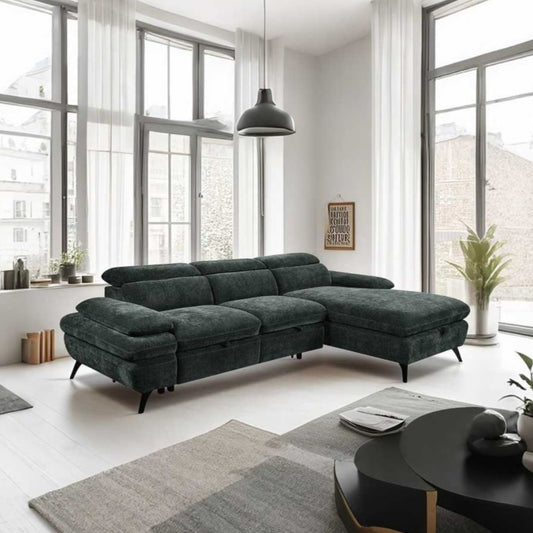 Hannah Green Corner Sofa Bed by GIE