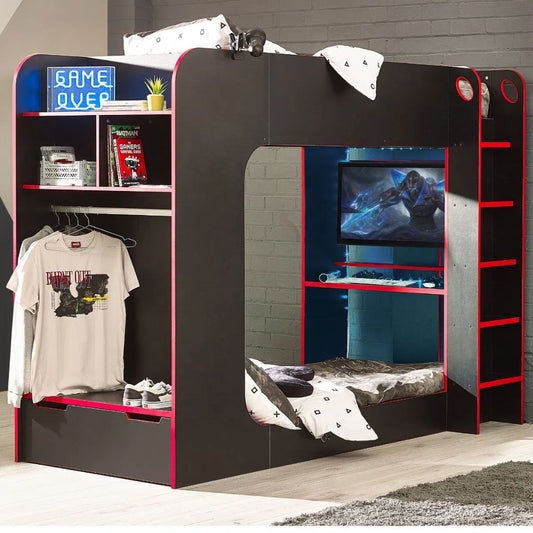 Impact Black/Red Gaming Bunk