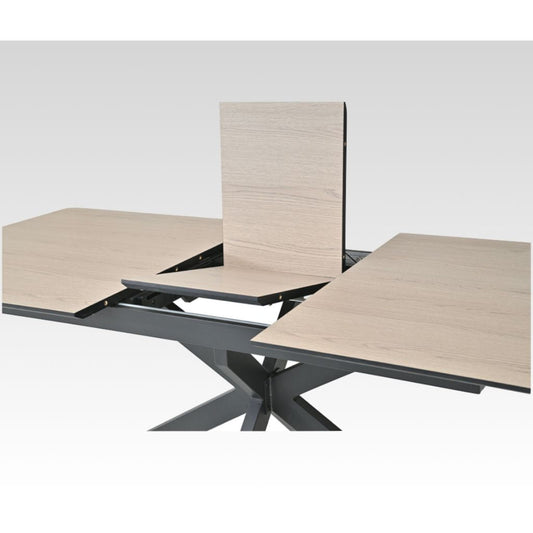 Dining table with butterfly extension on a white background
