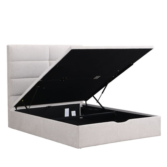 Jessica Beige Ottoman Storage Bedframe Open
