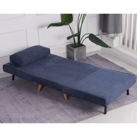 Kendal Denim Blue Single Sofa Bed Open