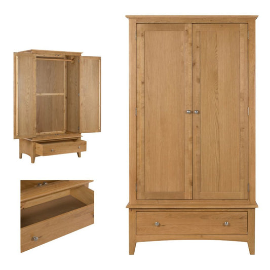 Kilkenny Oak 2 Door Wardrobe
