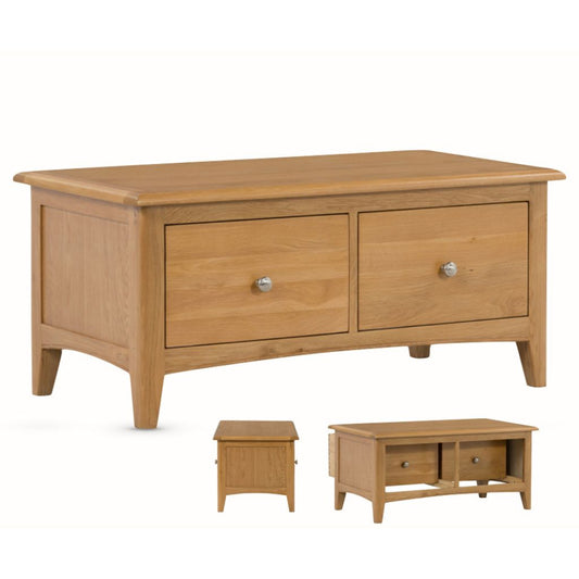 Kilkenny Oak 2 Drawer Coffee Table