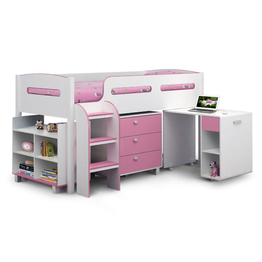 Kimbo Pink & White Cabin Bed by Julian Bowen