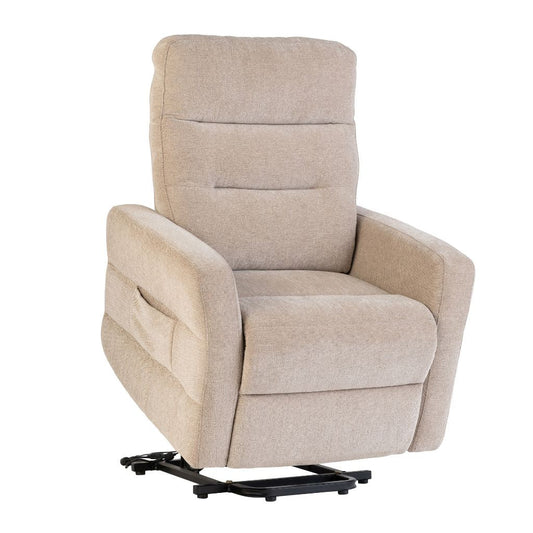 Magenta Mink Fabric Tilt and Rise Electric Recliner Tilted