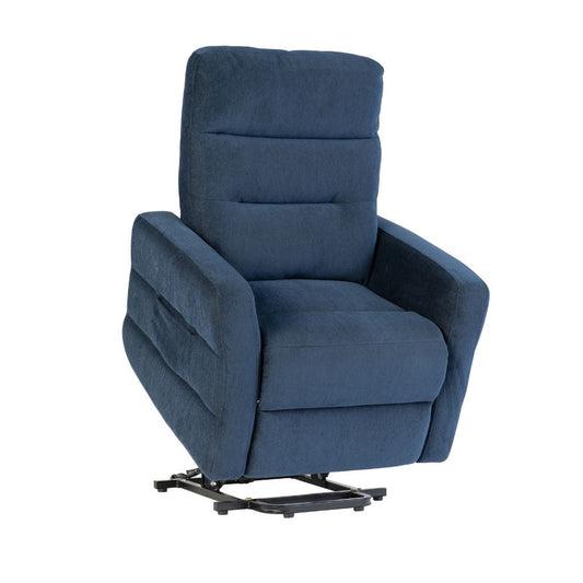 Magenta Navy Blue Fabric Tilt and Rise Electric Recliner Tilt