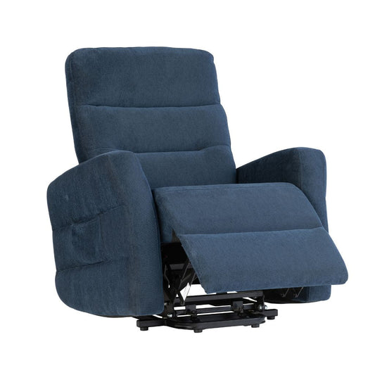 Magenta Navy Blue Fabric Tilt and Rise Electric Recliner Reclining