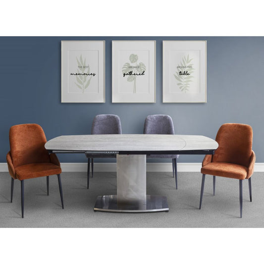 Magnum Smoke 1.2m Extending Dining Table + Diego Chairs