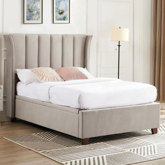 Mia Bed Frame with Storage Taupe