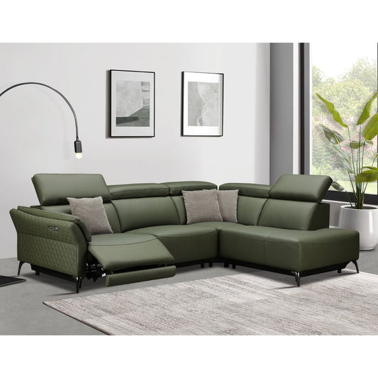 Milan Green Electric Reclining Corner Suite