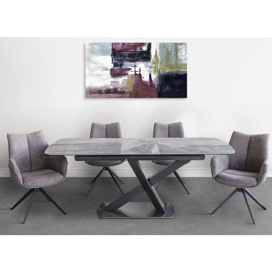 Mirage Dark Grey 1.6m Extending Dining Table + Arco Grey Chairs Range