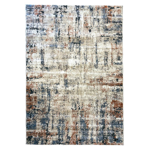 Multicolored area rug with abstract pattern