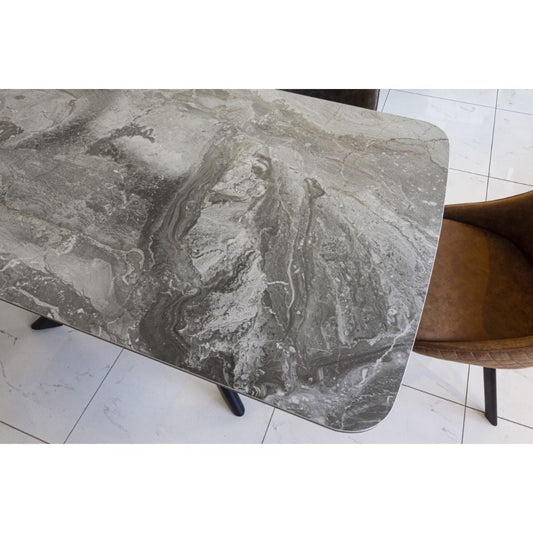 Miro Greige 1.6m Dining Table Close