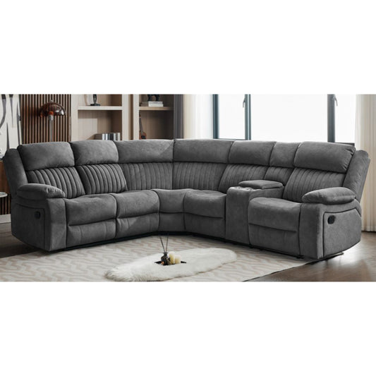 Morgan Slate Grey Reclining Corner Sofa