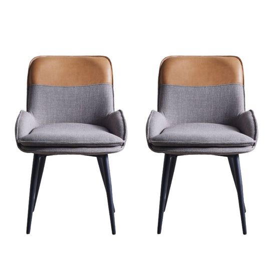 Pair of Redmond Light Grey & Tan Dining Chairs by Annaghmore