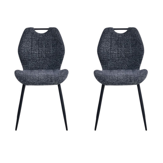 Pair of Turin Dark Grey Dining Chairs by Annaghmore