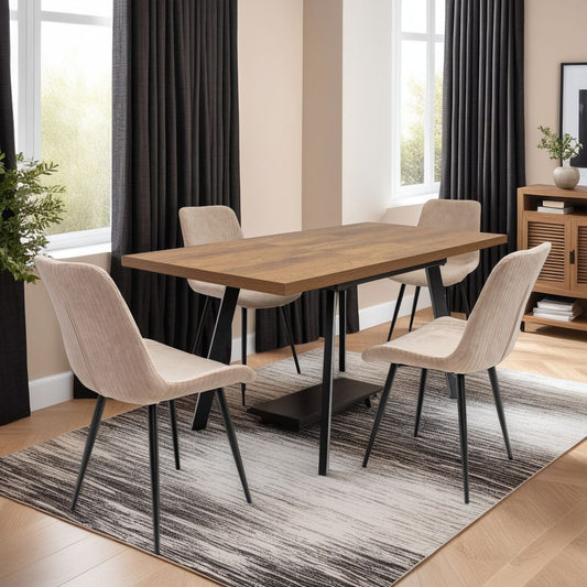 Panni 1.2m Dark Oak Extending Dining Table + 4 Diano Chairs